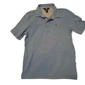 EUC! Volcom Boys Short Sleeve 3 Button Heathered Blue Polo Shirt Size M
